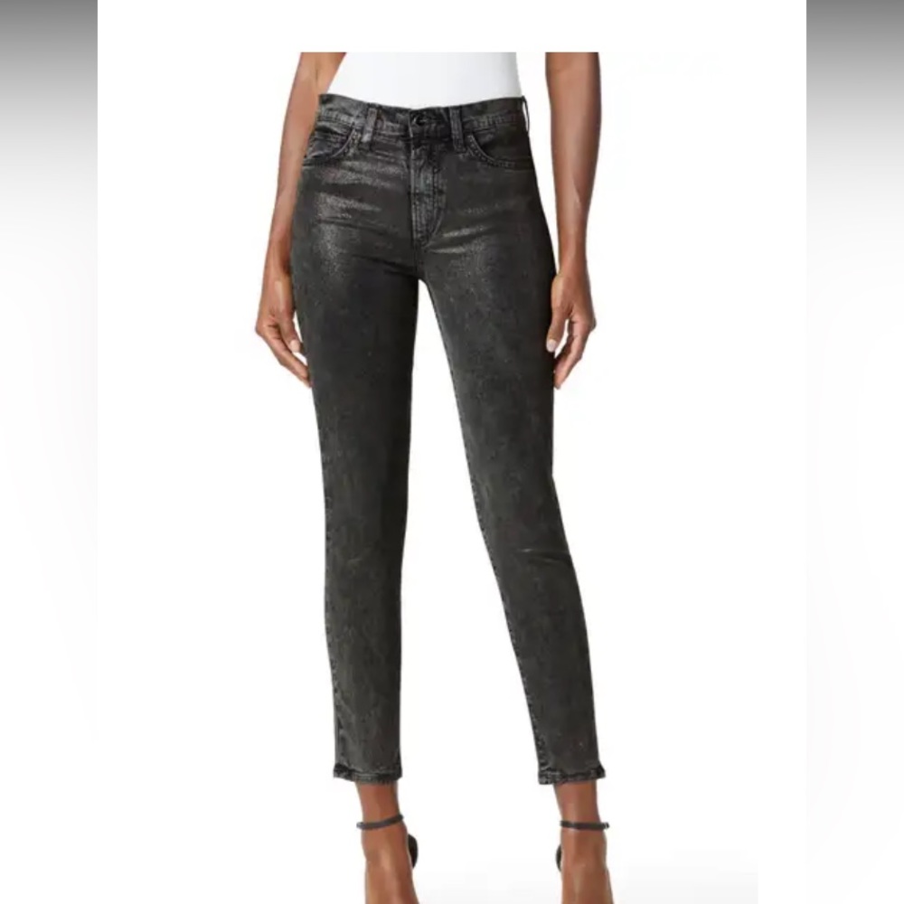 Joe’s Charlie Glitter coated high waist ankle skinny jeans